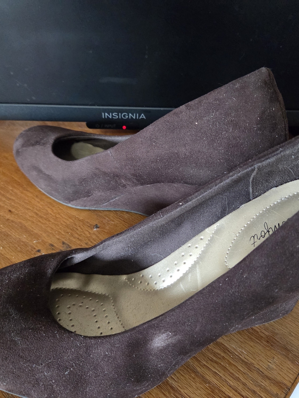 Brown Suede Wedge Pumps Size 10